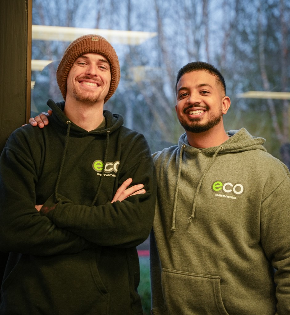 Eco team members celebrating at the office